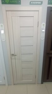 Межкомнатная дверь Полуостекленная МАРСЕЛЬ царга экошпон Белый кипарис АЛЬБЕРО