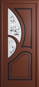 Межкомнатная дверь Велес шпон файн-лайн остекленные ясень шоколад