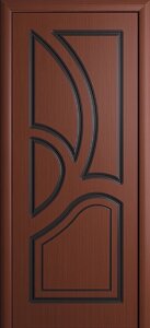 Межкомнатная дверь Велес шпон файн-лайн глухие ясень шоколад