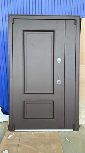 Входная дверь уличная 10см ЭТАЛОН ИМПРЕСС СВД SV муар коричн 8016+цинк /Белый НЕСТАНДАРТ 120*220