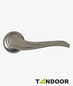 Ручка дверная TRODOS на круглом основании AL-59 SN/CP (никель/хром) TD185832