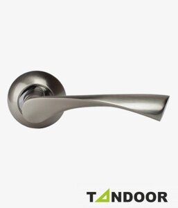 Ручка дверная TRODOS на круглом основании AL-X11 SN/CP (никель/хром) TD185801