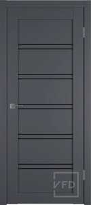 Межкомнатная дверь ЭМАЛЕКС Emalex 28 царга onyx оникс темносерый / черное стекло ВФД в Крыму от компании Двери в Евпатории
