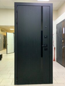 Дверь входная 9,2см ВИКИНГ 8 панель МДФ 10мм черный кварц / Белый вертикаль ЕОПТ в Крыму от компании Двери в Евпатории