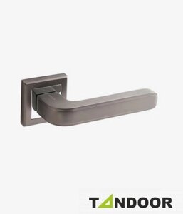 Ручка дверная APECS на квадратном основании H-18106 SANSAR GRF графит TD185237 в Крыму от компании Двери в Евпатории