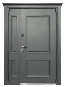 Входная дверь уличная 10см САМУРИ 2 карниз ВЕНМАР муар 7016 серый +цинк НЕСТАНДАРТ 1200*2050 в Крыму от компании Двери в Евпатории