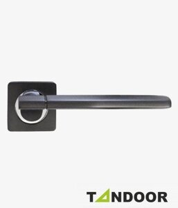 Ручка дверная TRODOS на квадратном основании AL-02-572 GF/CP (графит/хром) TD185220 в Крыму от компании Двери в Евпатории