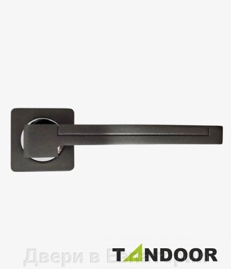 Ручка дверная TRODOS на квадратном основании AL-02-873 GF/CP (графит/хром) TD185224 от компании Двери в Евпатории - фото 1