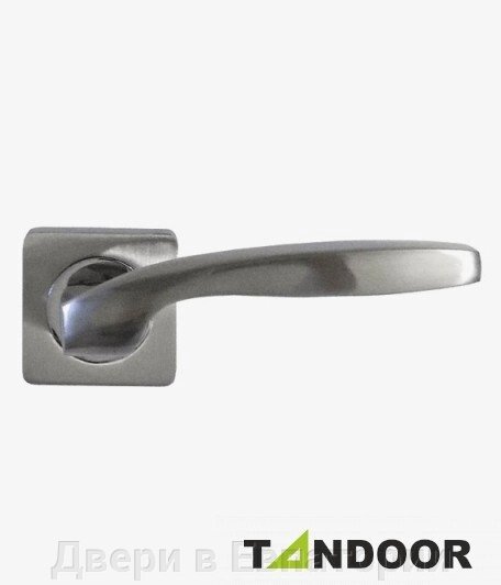 Ручка дверная TRODOS на квадратном основании AL-02-L228 SN/CP (никель/хром) TD185234 от компании Двери в Евпатории - фото 1