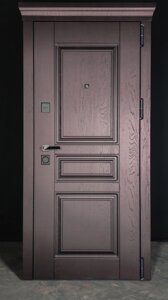 Входная дверь 11см ТОККАТА классика ТАНДОР МДФ дуб текстурный горький шоколад /белый матовый двухцветный короб