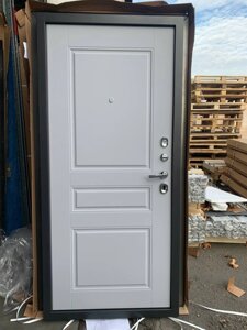 Входная дверь 9см оптима белая бункер классика + цинк