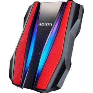 ADATA внешний жесткий диск HDD 2.5", 2tb, RGB lighting HD770G USB3.2, red/black (AHD770G-2TU32G1-CRD)