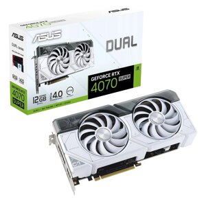 ASUS видеокарта geforce RTX 4070 SUPER DUAL OC white 12GB (DUAL-RTX4070S-O12G-WHITE)90YV0k84-M0na00)