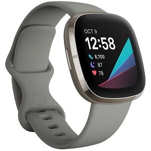 Fitbit Умные часы Sense, Advanced Smartwatch Steel Grey/Silver (FB512SRSG)