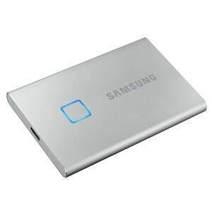 Samsung Внешний жесткий диск SSD 1Tb, Touch T7 USB 3.2, Type-C Silver (MU-PC1T0S)