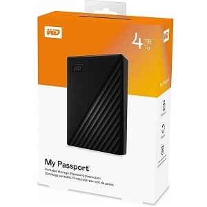 Western Digital Внешний жесткий диск HDD 2.5", 4Tb, My Passport Black USB3.0 (WDBPKJ0040BBK-WESN)