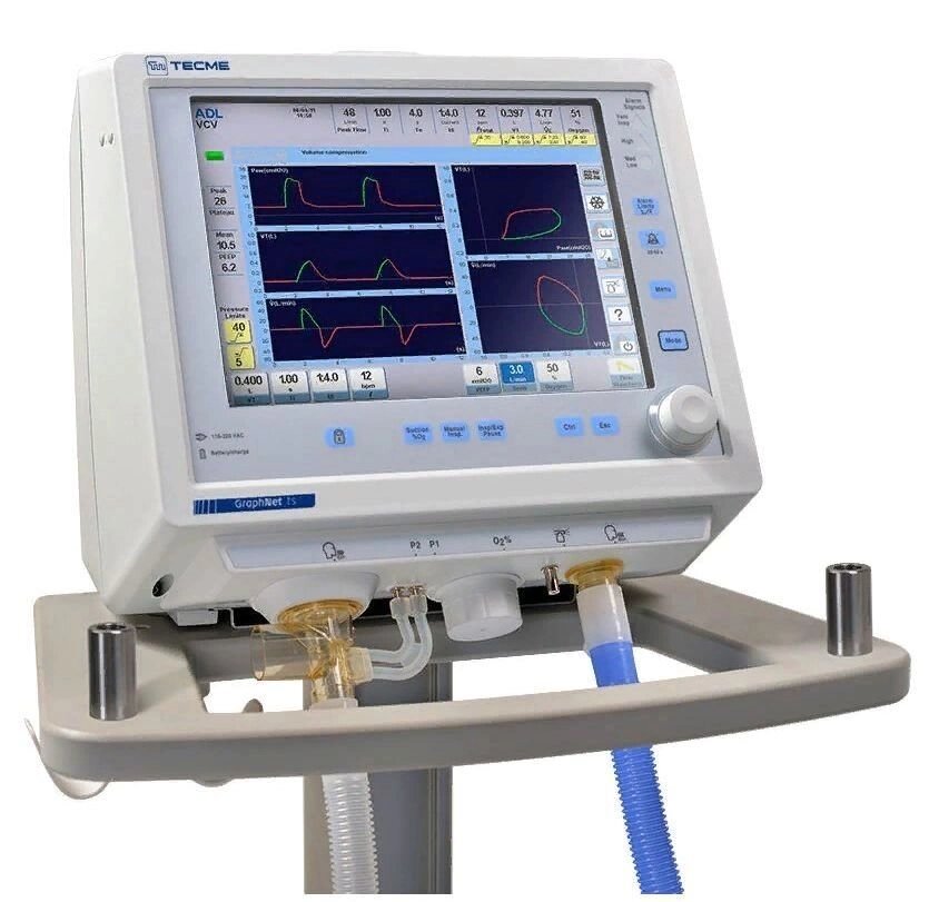 Аппарат искусственной вентиляции легких Tecme Neumovent GraphNet TS от компании АВАНТИ Медицинская мебель и оборудование - фото 1