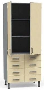 БТ-ШДя-8-80 Шкаф медицинский из ДСП в пластике, с 8 ящиками и полками от компании АВАНТИ Медицинская мебель и оборудование - фото 1