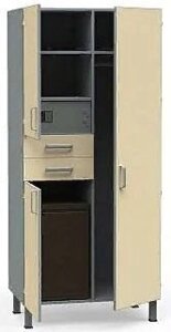 БТ-ШК-100-СФ Шкаф медицинский , для VIP палаты, для белья и одежды, со встроенным мини-баром и гостиничным сейфом