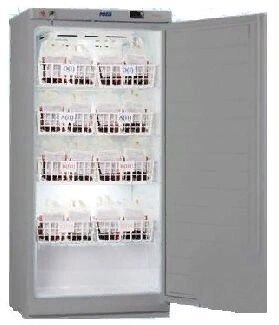 Холодильник для хранения крови ХК-250-1 "ПОЗИС" с дверью из металлопласта (250 л), серебро от компании АВАНТИ Медицинская мебель и оборудование - фото 1