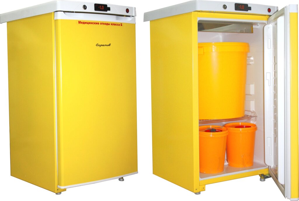 Холодильник для временного хранения медицинских отходов Саратов-508М (120 л) от компании АВАНТИ Медицинская мебель и оборудование - фото 1