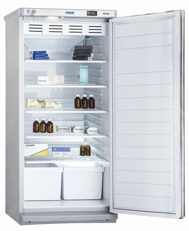 Холодильник фармацевтический ХФ-250-2 "ПОЗИС" с металлической дверью (250 л) от компании АВАНТИ Медицинская мебель и оборудование - фото 1