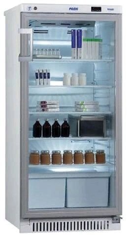 Холодильник фармацевтический ХФ-250-3 "ПОЗИС" со стеклянной дверью (250 л) от компании АВАНТИ Медицинская мебель и оборудование - фото 1