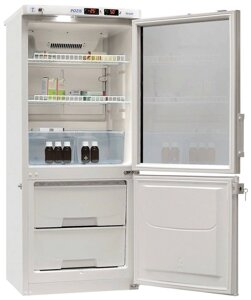 Холодильник комбинированный лабораторный ХЛ-250 (ТС) ПОЗИС"170/80 л) с тонированной стеклянной и металлической дверью