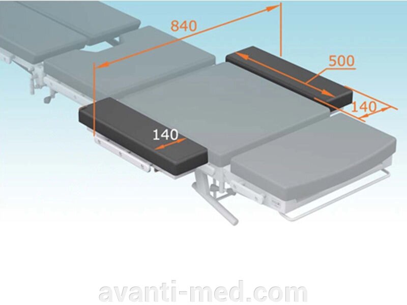 Комплект КПП-27 для расширения панели операционного стола. от компании АВАНТИ Медицинская мебель и оборудование - фото 1
