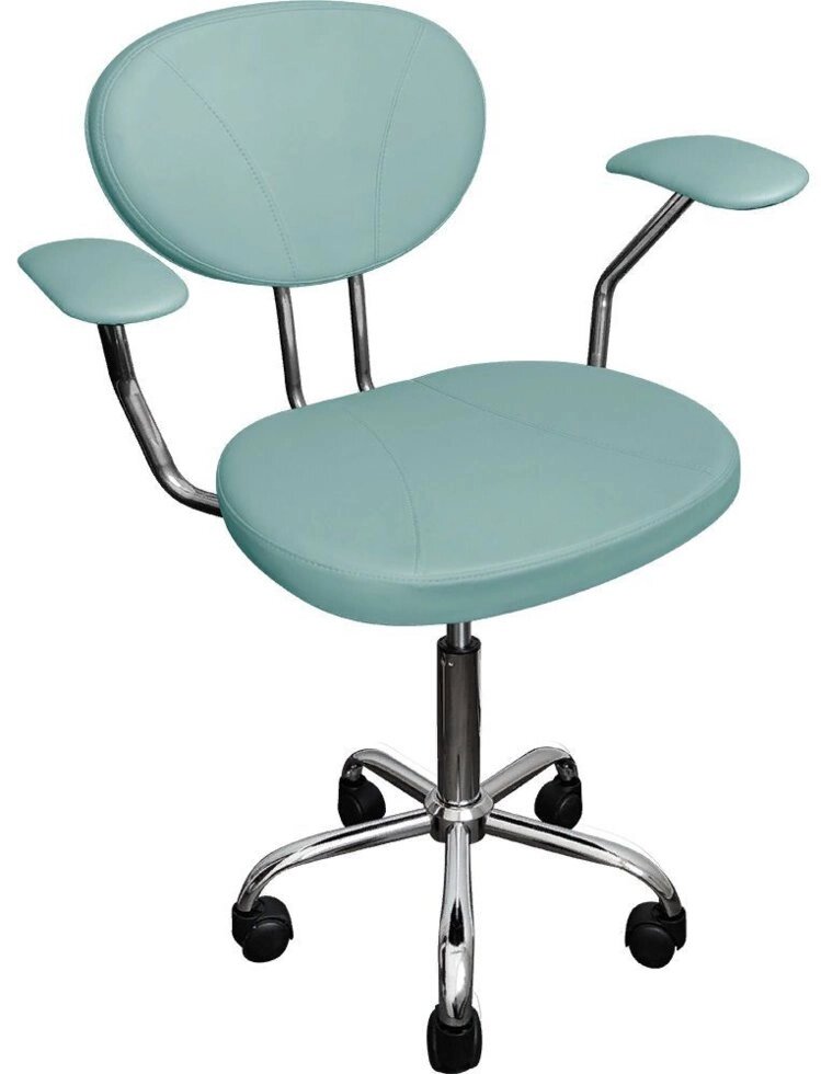 Кресло лабораторное М106-04 (вариант 2) с подлокотниками, газлифт, на колесах или опорах-глайдерах от компании АВАНТИ Медицинская мебель и оборудование - фото 1