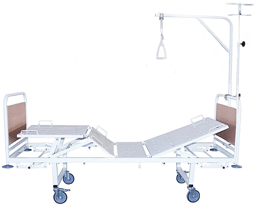 Кровать медицинская функциональная 4-х секционная со съемной колесной парой КМФ4-01 от компании АВАНТИ Медицинская мебель и оборудование - фото 1