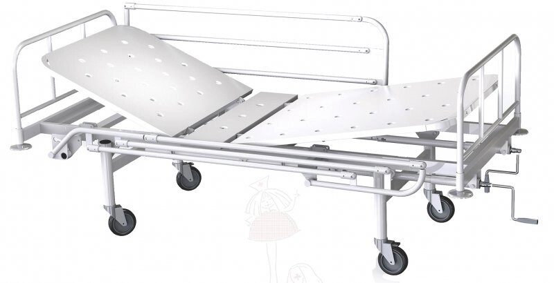 Кровать медицинская функциональная двухсекционная КФ2-01-«МСК», с винтовой регулировкой (код МСК-1102) от компании АВАНТИ Медицинская мебель и оборудование - фото 1