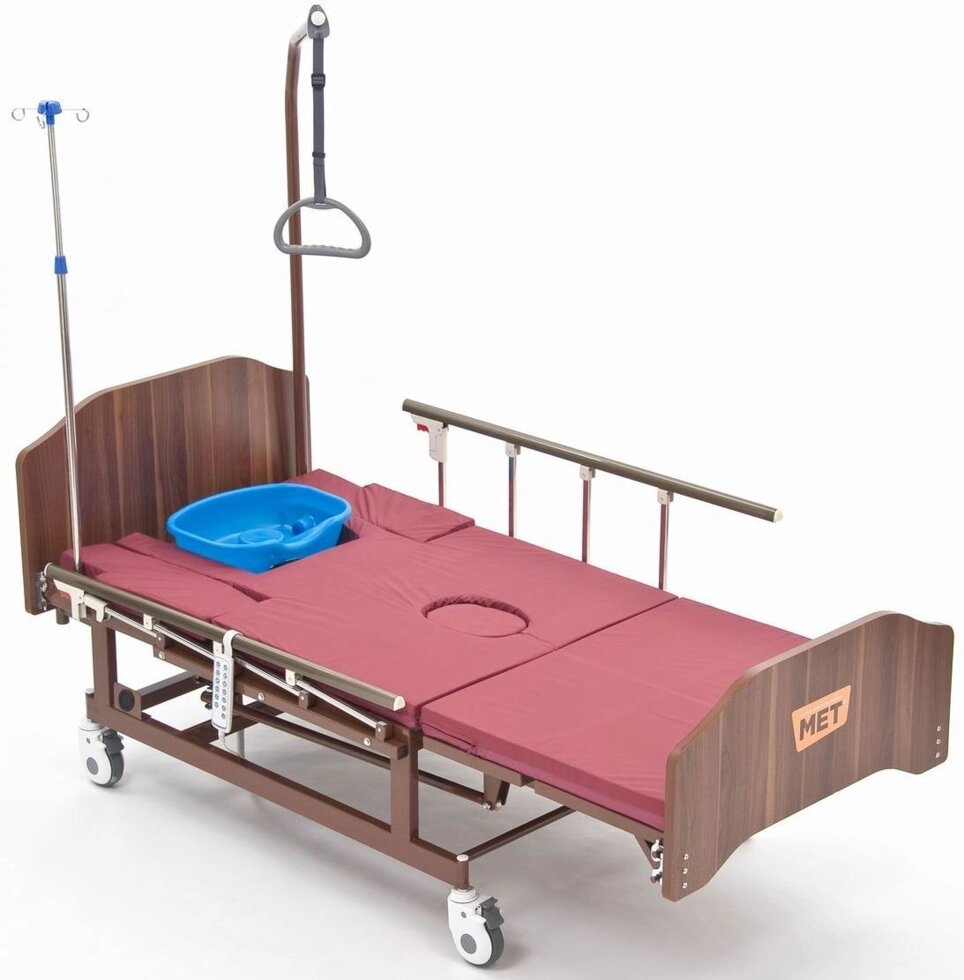 Медицинская кровать с USB, электрорегулировками, переворотом и туалетом MET REVEL NEW от компании АВАНТИ Медицинская мебель и оборудование - фото 1
