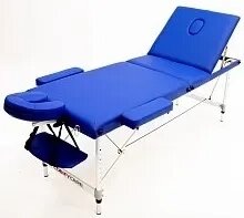 MET COMFORT A3 Стол массажный алюминий, 3-х секционный, синий от компании АВАНТИ Медицинская мебель и оборудование - фото 1