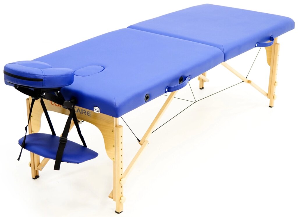MET Comfort W2 Массажный стол, деревянный, синий от компании АВАНТИ Медицинская мебель и оборудование - фото 1