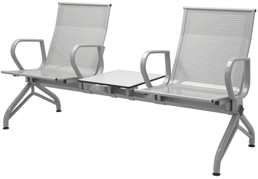 Многоместная секция Aero без мягкого элемента со столиком от компании АВАНТИ Медицинская мебель и оборудование - фото 1