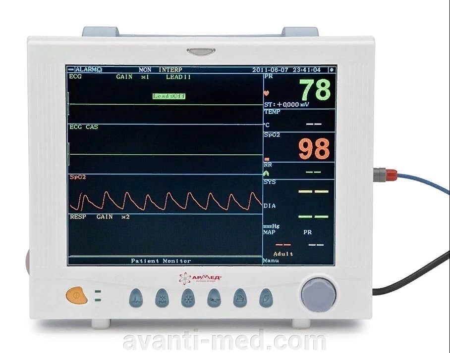 Монитор прикроватный Армед РС-9000f с блоком капнографии от компании АВАНТИ Медицинская мебель и оборудование - фото 1