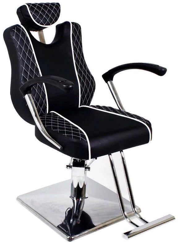 Парикмахерское кресло «Глория БЛЭК» гидравлическое от компании АВАНТИ Медицинская мебель и оборудование - фото 1