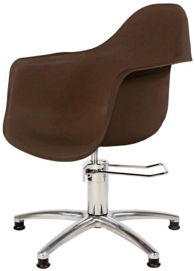 Парикмахерское кресло "Рэй" коричневое, гидравлическое от компании АВАНТИ Медицинская мебель и оборудование - фото 1