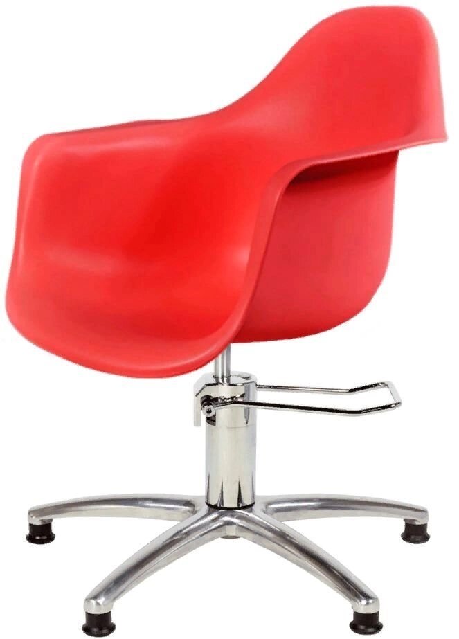 Парикмахерское кресло "Рэй" красное, гидравлическое от компании АВАНТИ Медицинская мебель и оборудование - фото 1
