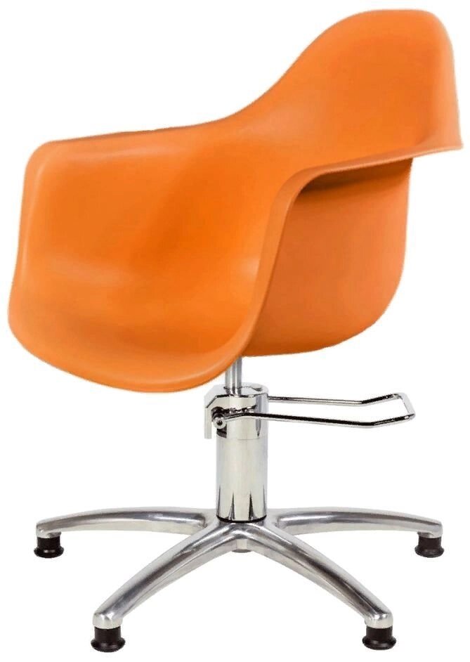 Парикмахерское кресло "Рэй" оранжевое, гидравлическое от компании АВАНТИ Медицинская мебель и оборудование - фото 1