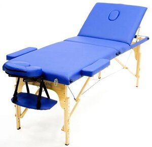 MET COMFORT W3 Массажный стол, деревянный, 3-х секционный, синий
