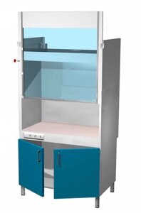 AR-DLV11 Шкаф вытяжной с вытяжной панелью, пыле-влагозащищенным светильником, столешница из нерж. стали (ЛДСП)