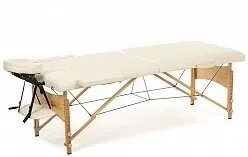 MET COMFORT W2 Массажный стол, деревянный, кремовый
