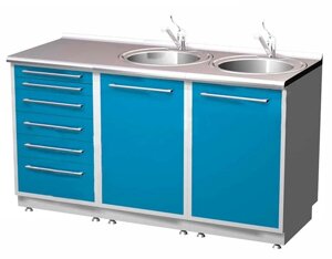 ARKODENT-M21 комплект мебели для стерилизационной, столешница из нержавеющей стали, 3 модуля
