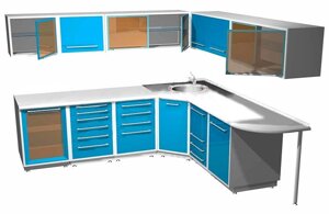 Примеры Комплектов мебели ARKODENT-8 — Металл в полимере