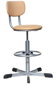 Кресло на винтовой опоре с регулируемой опорой для ног КР02 (КР02/К-на колёсиках)