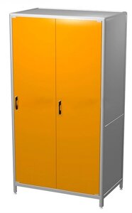 AR-PA22 Шкаф с распашными дверьми 900х550х1900, с замком и двумя полками, штангой для одежды Пластик ( Металлокаркас )