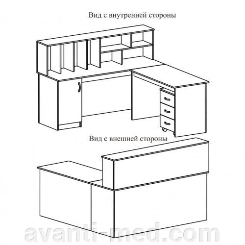 Пост медсестры ПМ-2 от компании АВАНТИ Медицинская мебель и оборудование - фото 1