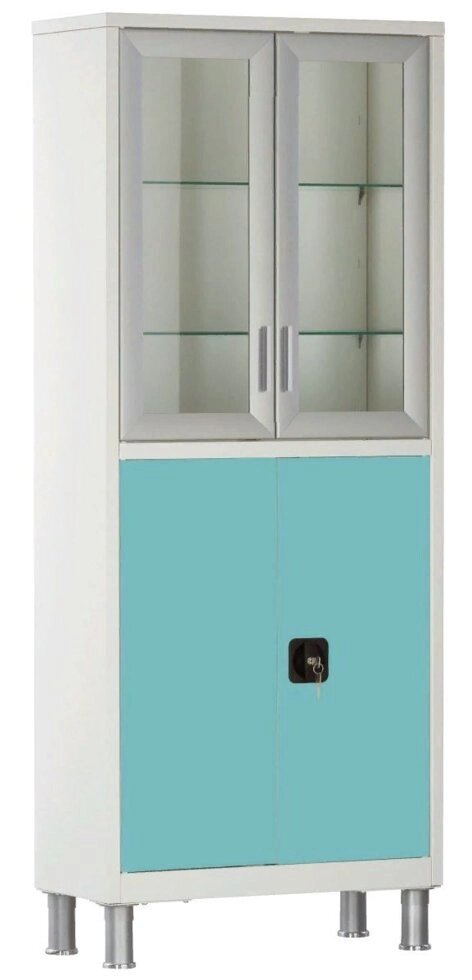 Шкаф двухстворчатый медицинский с ригельным замком МСК - 648.12 (цветные дверки) от компании АВАНТИ Медицинская мебель и оборудование - фото 1